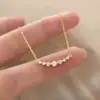 Collar de Plata de Ley S925 Sonrisa Circonita de Venta Caliente Transfronteriza, Simple y Lujoso, Exquisita Cadena para Clavícula de Mujer Estilo Ins, Venta al por Mayor de Una Pieza