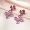 Pendientes de Flor de Gota de Aceite de Moda Retro de Gama Alta Más Vendidos Transfronterizos Adecuados para que las Mujeres los Usen en Vacaciones Diarias Citas