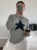 El suéter pullover nuevo más vendido de Amazon, suéter pullover casual suelto de estrella de cinco puntas de comercio exterior transfronterizo europeo y americano para otoño e invierno