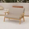 Mesas y Sillas de Cafetería Restaurante de Cuero con Cera de Aceite Estilo Tronco Combinación Comercial de Catering Taberna Tienda de Té de Leche Casa de Té Cabina Sofá