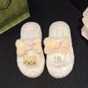 Muñeca Gatito Linda Mao Mao Pantuflas de Felpa para Mujer para Interiores y Exteriores Pantuflas Cálidas de Invierno con Punta Abierta