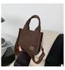 2024 Nuevo Bolso Cuadrado Pequeño de Terciopelo Rayado de Gran Capacidad Moda Simple Bolso de Mano Casual Coreano Bolso de Hombro Japonés