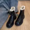 Botas de Nieve Retro de Suela Gruesa para Mujer 2026 Nuevas Botas Delgadas de Invierno Zapatos de Algodón Cálidos Zapatos Peludos Botas Cortas para Mujeres Pequeñas