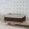 Caixa de Armazenamento Estilo Japonês, Cesta de Armazenamento para Sala de Estar e Quarto, Cesta de Armazenamento de Palha e Rattan Sintéticos, Cesta de Armazenamento para Armário de Casa