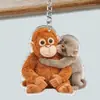 Colgante de peluche heMonkey para protección transfronteriza, colgante de acrílico de orangután de pelo rojo