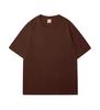 230g Algodão Penteado Cilindro Sem Costura T-Shirt Masculina Gola Redonda Cilindro Tecido Manga Curta Verão Algodão Casais