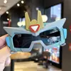 Novo Modelo de Óculos de Sol Polarizados Mech Boy com Luzes e Efeito Brilhante, Óculos de Sol Robô Autobot Cool de Silicone para Bebê