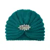 Gorro de Punto con Pedrería Transfronterizo Europeo y Americano, Gorro de Lana, Turbante Indio, Gorro de Invierno Cálido para Proteger las Orejas