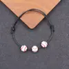 Pulsera Pf Copa del Mundo Baloncesto Fútbol Simple y Personalizada Versátil Deportiva Pulsera de Cuentas Joyería Ajustable Venta al por Mayor
