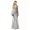 Vestido de Lantejoulas Gatsby Retrô dos anos 1920 Vestido de Noite Sereia de Renda Estilo Europeu e Americano Performance de Dança Roupas Femininas