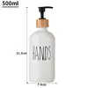 Botella Boston personalizada de 500 ml para gel antibacterial con dispensador de bomba y cabezal espumador para dispensar champú y gel de ducha en el baño