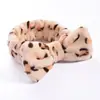 Faixa de Cabelo Veludo Coral Estampa Leopardo Bolinhas Laço Europeia e Americana Transfronteiriça Faixa para Lavar o Rosto Faixa para Maquiagem Esportiva Acessórios de Cabelo