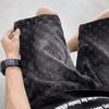Shorts Jeans Jacquard Lavados Verão Fino Filhotes Design Bonito Calças Masculinas Soltas Estilo Americano Moda Marca Calças