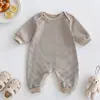 Macacão Bebê Primavera e Outono Roupas Infantis Macio Confortável Manga Longa Peça Única Estilo Coreano Ins Versátil Macacão Listrado