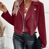 Outono/Inverno 2025 Roupas Femininas Transfronteiriças Desejo Amazon Aliexpress Popular Estilo Europeu e Americano Jaquetas Casacos Curtos Tops de Camurça