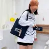 Bolsa de Lona Multiuso de Grande Capacidade para Mulheres 2025 Nova Bolsa Transversal para Alunos do Ensino Fundamental e Médio Estilo Coreano Bolsa de Ombro e Mão Atacado