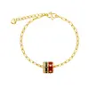 Artículo popular en Xiaohongshu: Pulsera de trébol de cuatro hojas con múltiples flores en color oro arena, estilo vintage de lujo ligero con un toque de alta gama, mismo estilo que el collar de flores de Zhao Lusi