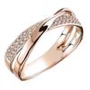 Cao Shi comercio electrónico transfronterizo nuevo simple personalidad anillo de cobre con circón bicolor en forma de X para mujer joyería al por mayor