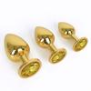 Traje Redondo Dorado Grande, Mediano y Pequeño Metal Espalda Anal Plug Pareja Sexo Productos para Adultos Expansor Anal Masturbador
