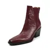 Botines para mujer hechos de piel de flor, con tacón grueso, punta cuadrada y cierre de cremallera en la parte trasera; nueva colección de otoño, estilo Chelsea, talla 40