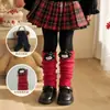Calcetines de Rizo Desmontables de Dos Vías para Niñas, Estilo Primavera/Otoño de Polar Delgado Clase A, Calentadores de Piernas de Rizo con Muñeco 3D de Dibujos Animados para Niños