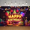 Amazon Transfronterizo Tela de Fondo de Cumpleaños Pareja Decoración de Fiesta Bandera de Dibujos Animados Arreglo de Celebración de Cumpleaños para Niños Tela Colgante de Pancarta