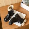 ~Muito Fáceis de Usar! Botas Curtas com Aumento Interno em Pele de Ovelha com Grão Manual Botas de Neve Aconchegantes Espessadas Botas de Pele de Ovelha de Inverno para Mulheres