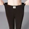 Calças de harém de chenille para mulheres com forro de lã de inverno para mães engrossadas calças femininas soltas plus size versáteis calças casuais retas