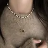 Cadena de Suéter Apilada de Doble Capa de Piedra Ojo de Tigre para Mujer Retro Nueva Popular Otoño e Invierno Collar Joyería de Nicho de Alta Gama