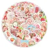 65 peças de adesivos de pêssego rosa fresco à base de sal, adesivos de material para planner estilo coreano ins, femininos, de sobremesa de pêssego