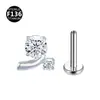 Titanio F136 0.9 Rosca Interna Clavo Personalizado para Hélix Labio Rueda de Oreja Jelly Ópalo Ola de Agua Joyería para Piercing