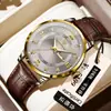 Reloj de Cuero Genuino Marca Binbang Genuina para Hombre Resistente al Agua Casual Moda Negocios Estudiante Reloj de Cuarzo para Hombre