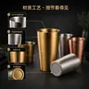 Copo de aço inoxidável 304 de camada dupla com padrão de diamante para restaurantes comerciais, hotéis e cafés, fabricante de copos de metal de alta qualidade no atacado