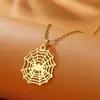 Pulsera de Acero Inoxidable para Mujer con un Toque de Lujo, Collar con Colgante de Fantasma de Calabaza Cara Sonriente de Halloween, Cadena de Clavícula de Araña de Moda