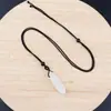 Piedra Natural Piedra Semipreciosa Amatista Ojo de Tigre Cristal Rosa Cono Hexagonal de Doble Punta Colgante DIY Collar Joyería Colgante Transfronterizo