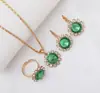 Juego de Joyería Vintage con Pedrería, Collar Pendientes Anillo Pulsera, Chapado en Oro Cristal de Colores Juego de Joyería de Fantasía para Mujeres Boda Fiesta