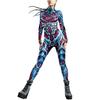 2024 Nuevo Ropa Transfronteriza Europea y Americana Calavera Oscura Estampado Digital 3D Hebilla Ajustada Elástico Mono para Mujer