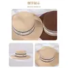 Sombrero de Paja para Vacaciones de Verano Versátil Casual Viaje a la Costa Sombrero de Sol para Mujer con Sombra Copa Plana Letra Sombrero de Playa
