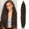 Venta Caliente Transfronteriza Fibra No Química Europea y Americana Trenzado de Ganchillo Trenzado de Cabello Rastas Peluca de Rizo Profundo Mango de Cabello de Onda Profunda