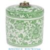Jingdezhen Cerámica Anillo de Cobre Tapa Tanque de Almacenamiento de Cerámica para el Hogar Adornos Tanque de Tapa Recta Cilindro Pequeño Porcelana Azul y Blanca Tanque de Té