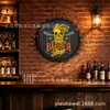 Letrero de hojalata con elemento de corte de pelo de calavera para pared de fondo de salón de peluquería para hombres, letrero de metal 35/40 cm, artesanía de metal