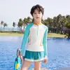 Maiô Infantil de Puxar Dividido Tamanho Médio Infantil Juvenil para Meninas Maiô de Treino de Natação Profissional para Meninas Parte Inferior
