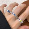 Anillo abierto de circonitas de estilo coreano INS Niche, diseño de lujo, combinable con todo, en plata de ley S925, textura para mujer.