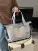 Bolso de Mano para Viajes Diarios de Gran Capacidad, Bolso Tote Sencillo de Tela de Nylon de Color Sólido, Bolso Cruzado de Hombro Casual y Versátil para Mujer