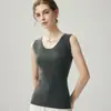 Nuevo Chaleco de Punto de Cachemira con Cuello en U Otoño/Invierno 2026 para Mujer Color Sólido Sin Mangas Ajustado Adelgazante Top Base