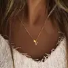 Collar de 26 Letras Oro Amazon Temperamento Lujo Ligero Cadena para Clavícula Amor Moda Personalizado Regalo para Fiesta Navideña