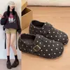 2026 Novos Sapatos Birkenstock de Lã com Bolinhas Outono Inverno Sapatos de Algodão com Salto Escondido Sapatos Preguiçosos Sapatos de Calçar Fácil Confortáveis Sapatos Individuais Femininos