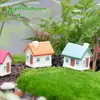 Decoração de micro paisagem artesanato de resina decoração de suculenta de resina multi-janela com porta casa pequena tricolor material DIY