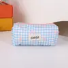 Estuche de Cuadros con Lazo para Niñas, Alto Valor Estético, Gran Capacidad para Guardar Papelería, Linda Bolsa de Almacenamiento para Estudiantes
