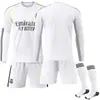 2526 Uniforme de Fútbol de Local de Manga Larga del Real Madrid No. 9 Mbappe 7C Ronaldo Jersey 5 Bellingham Traje de Otoño e Invierno